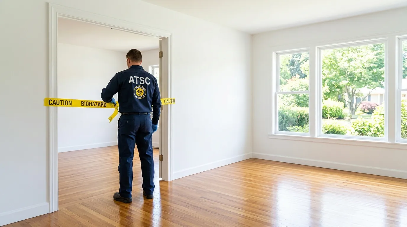 Certified biohazard cleanup crew performing Decomposition Cleanup in Lewisburg